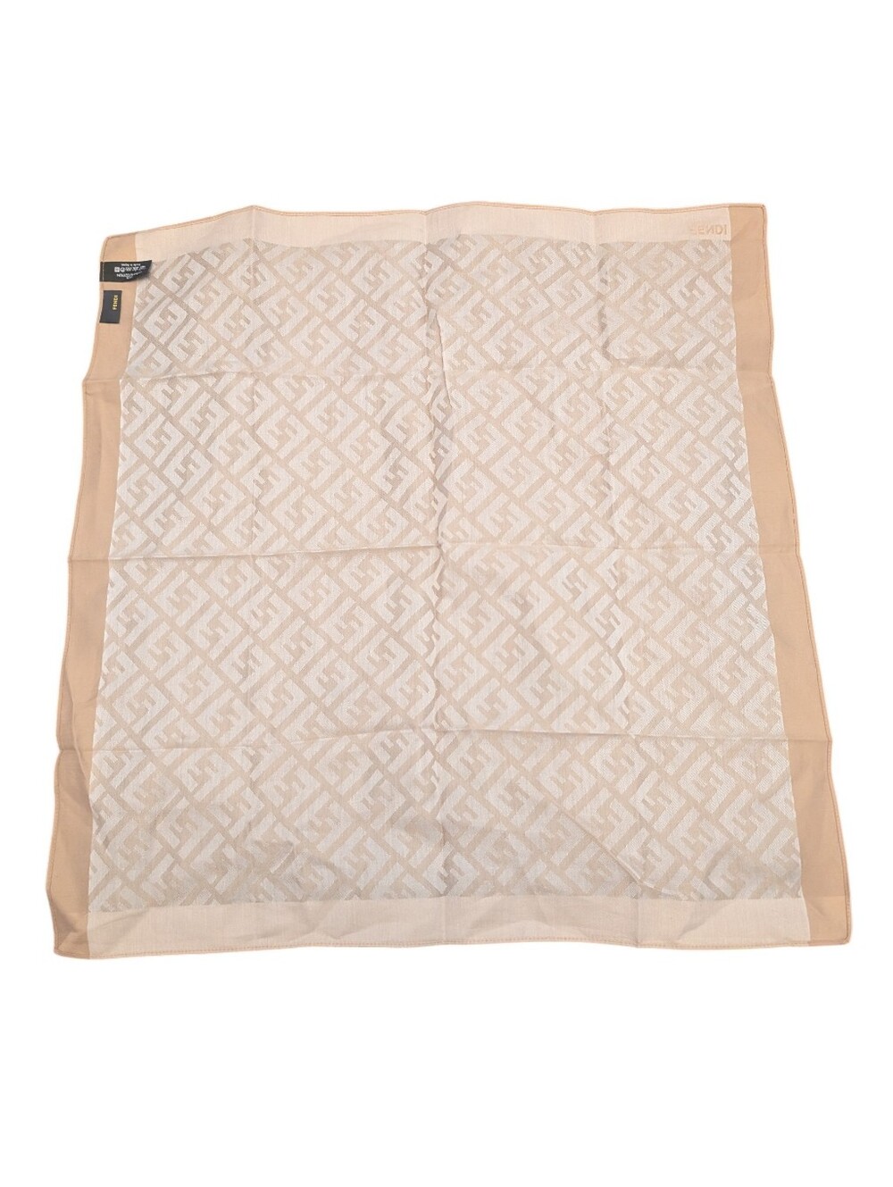FENDI Monogram Cotton Square Scarf Handkerchief